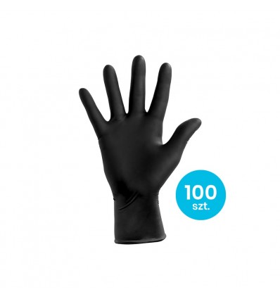 Rękawiczki nitrylowe 100 sztuk / czarne